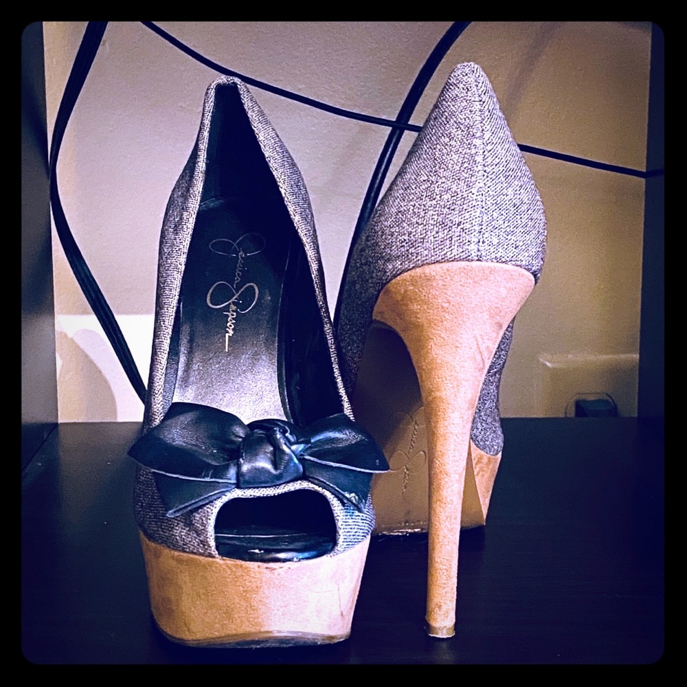 Open toe heels by Jessica Simpson